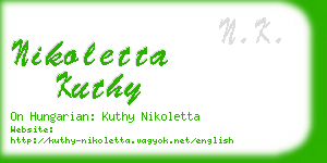 nikoletta kuthy business card